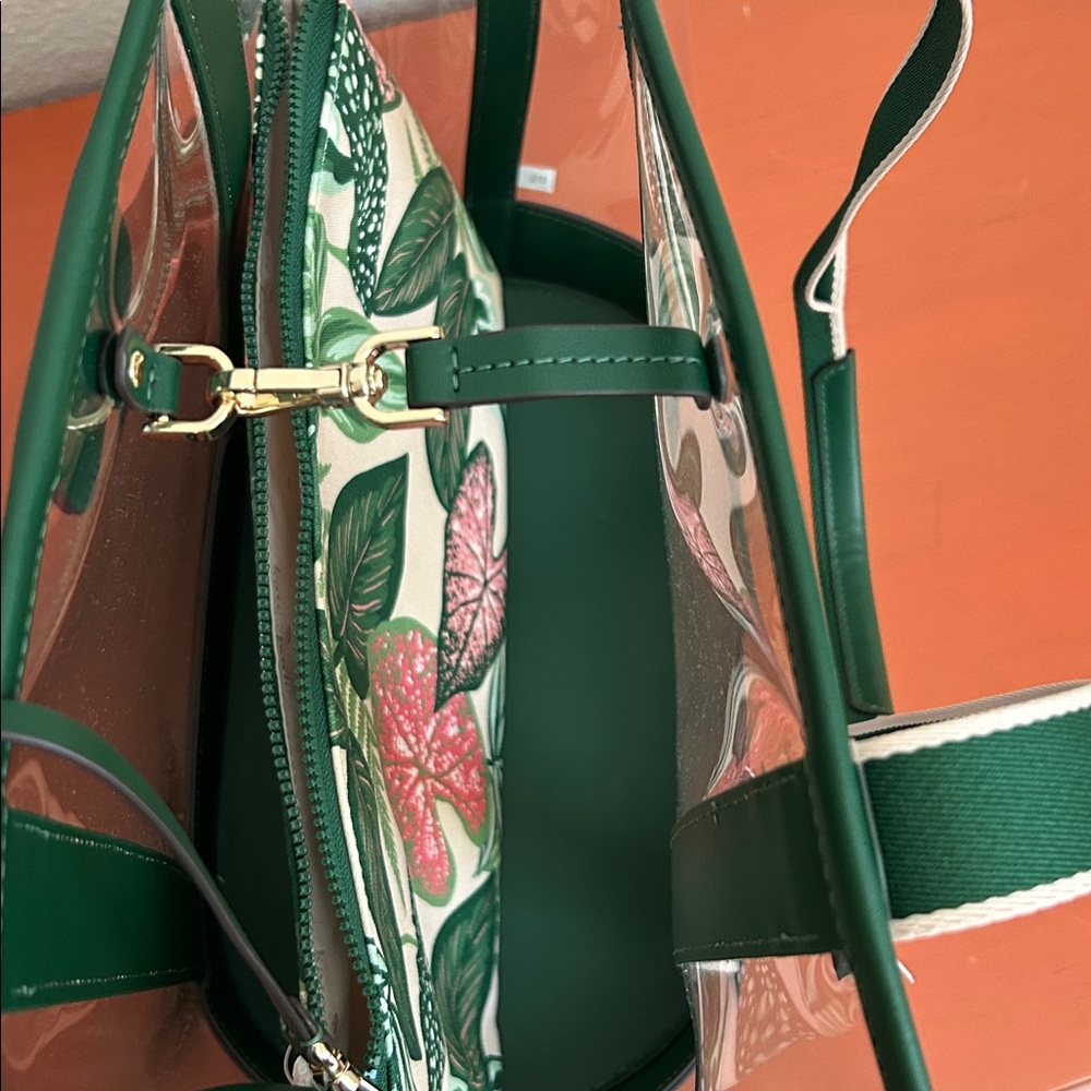 Kate Spade Transparent Tote with Green Trim and Small bag NWT - Picture 7 of 9